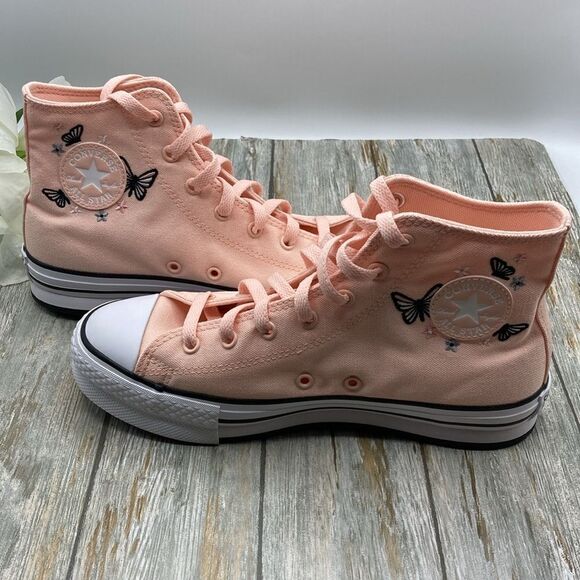 Women’s Converse Chuck Taylor All Star Butterflies Hightop Sneaker Shoes Size 8 - Picture 8 of 10